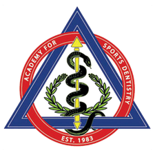 The image is a digital graphic of a logo, featuring the emblem of a sports medicine academy with text that reads 'SPORTS MEDICINE ACADEMY' and 'ACADEMY FOR SPORTS DENTISTRY.
